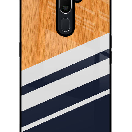 Blue and white wooden Oppo A5 2020/A9 2020 Glass Case