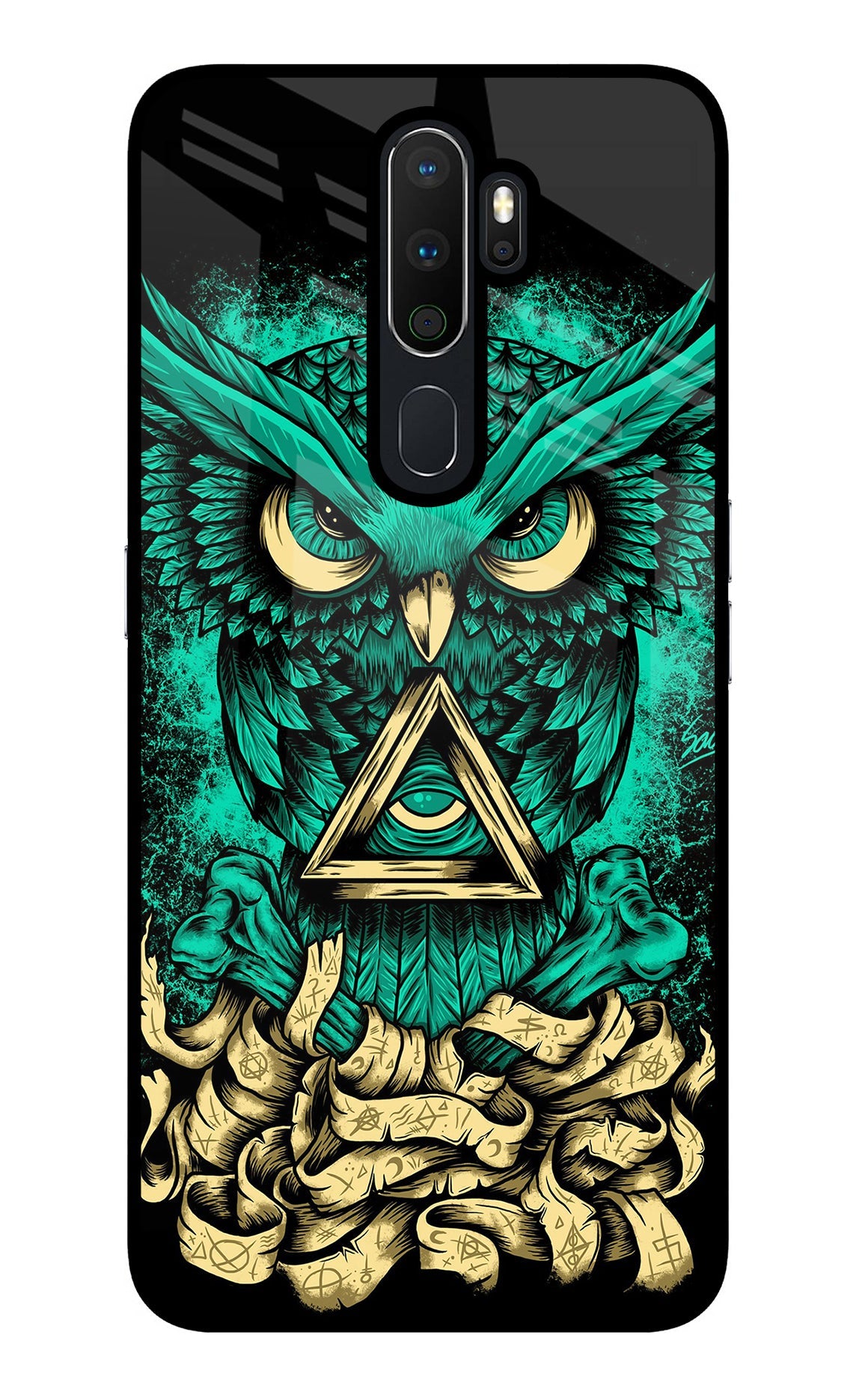 Green Owl Oppo A5 2020/A9 2020 Glass Case