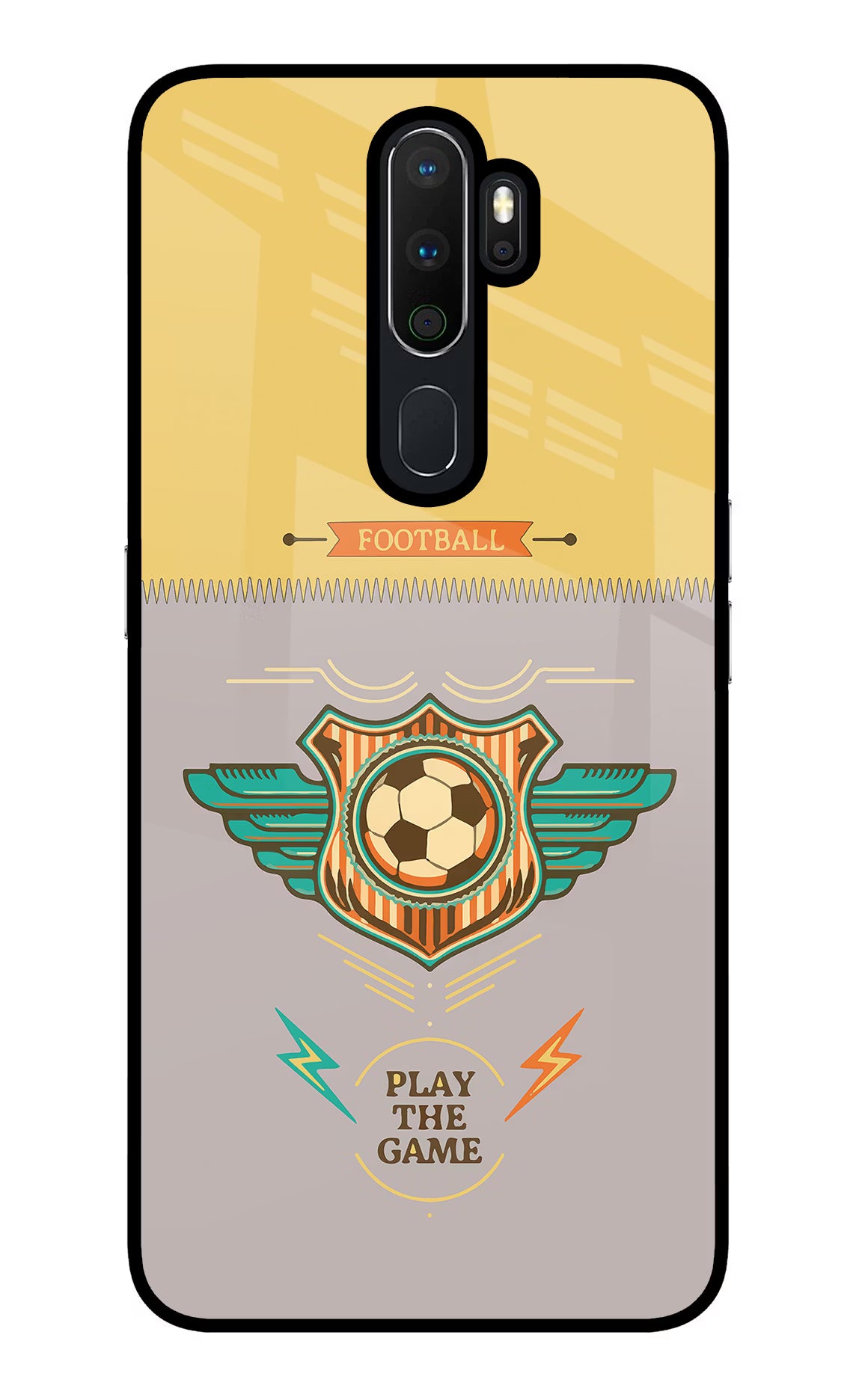 Football Oppo A5 2020/A9 2020 Glass Case Back Cover by Casekaro