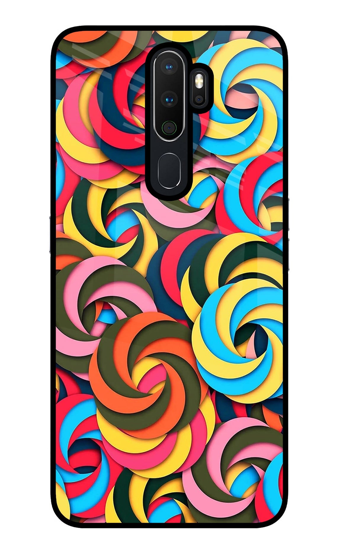 Spiral Pattern Oppo A5 2020/A9 2020 Glass Case