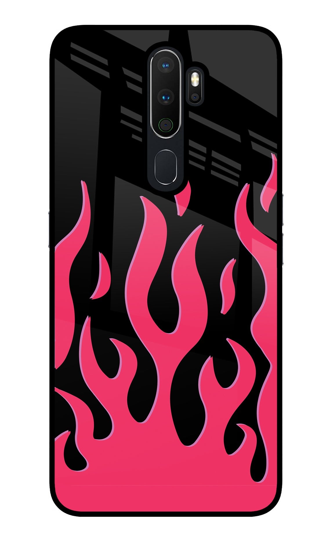 Fire Flames Oppo A5 2020/A9 2020 Glass Case