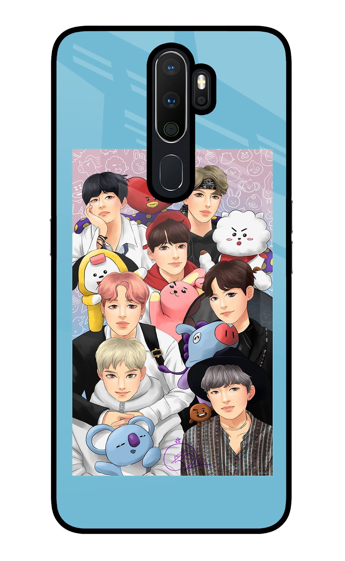 BTS with animals Oppo A5 2020/A9 2020 Glass Case
