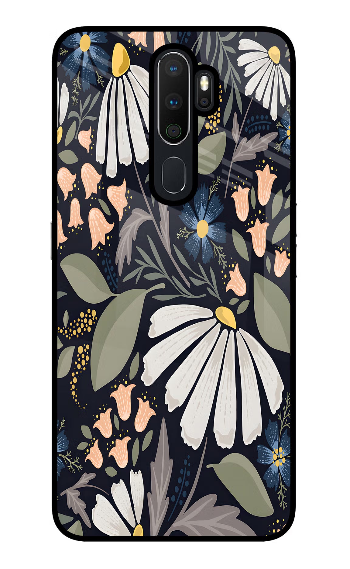 Flowers Art Oppo A5 2020/A9 2020 Glass Case Back Cover by Casekaro