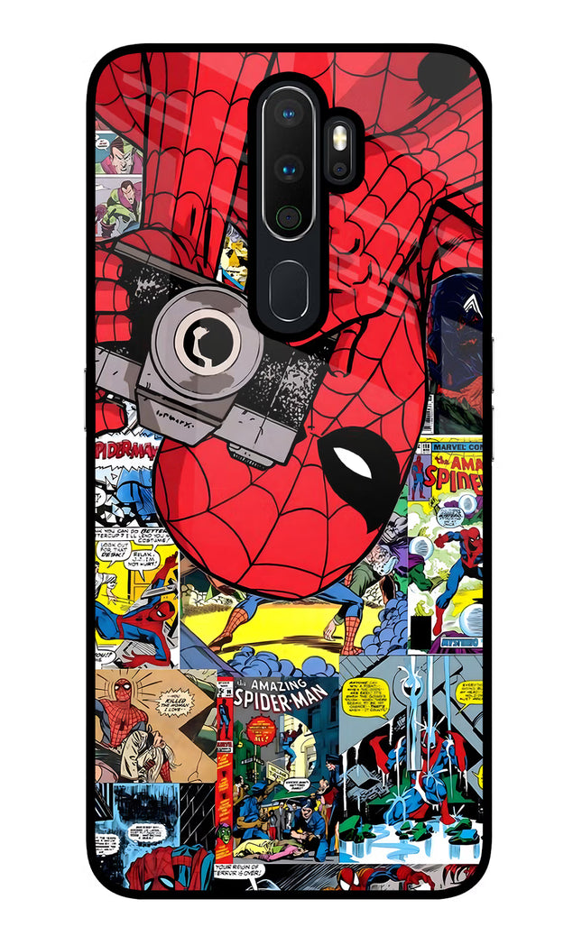Spider Man Oppo A5 2020/A9 2020 Glass Case Back Cover by Casekaro