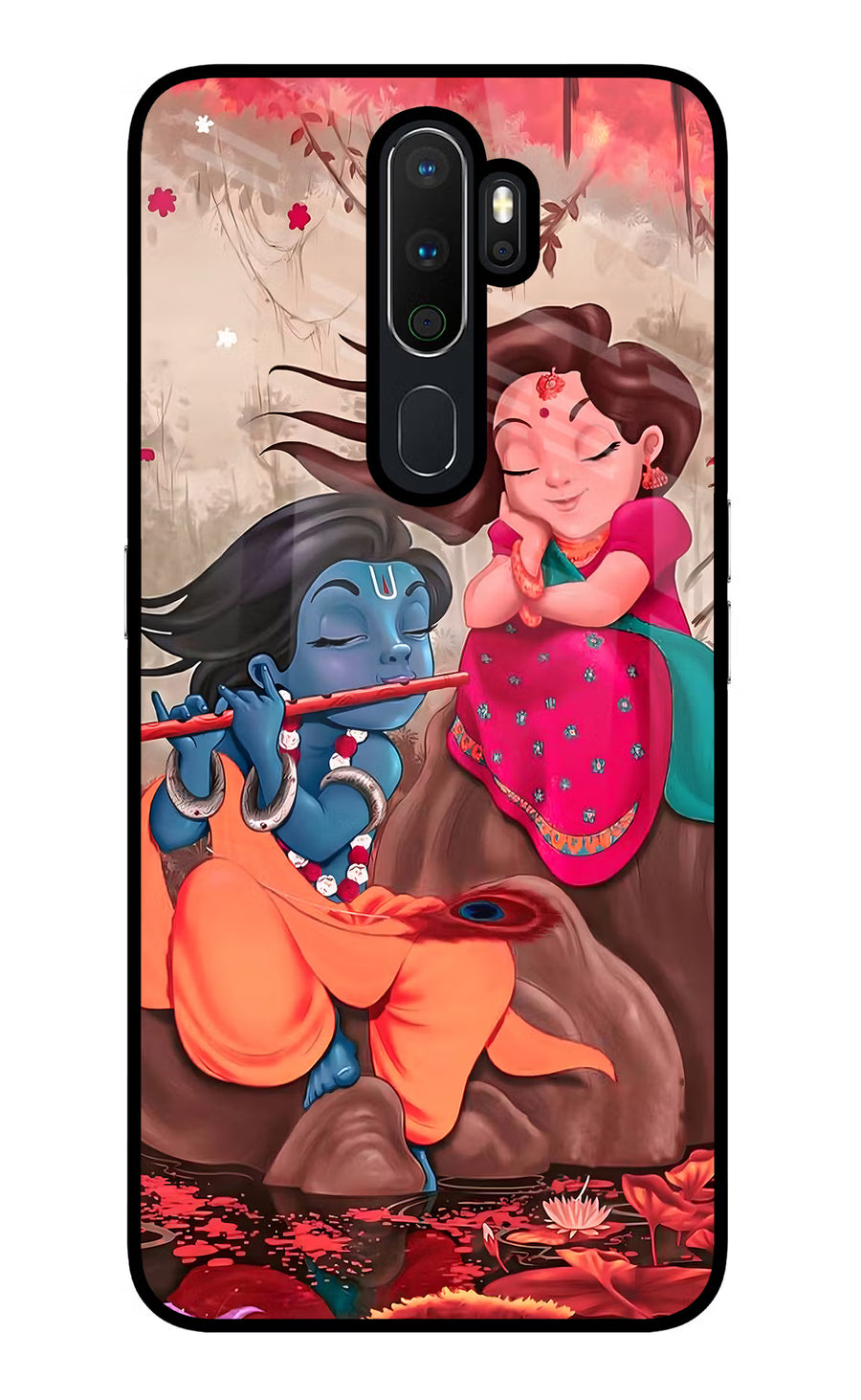 Radhe Krishna Oppo A5 2020/A9 2020 Back Cover, Glass case