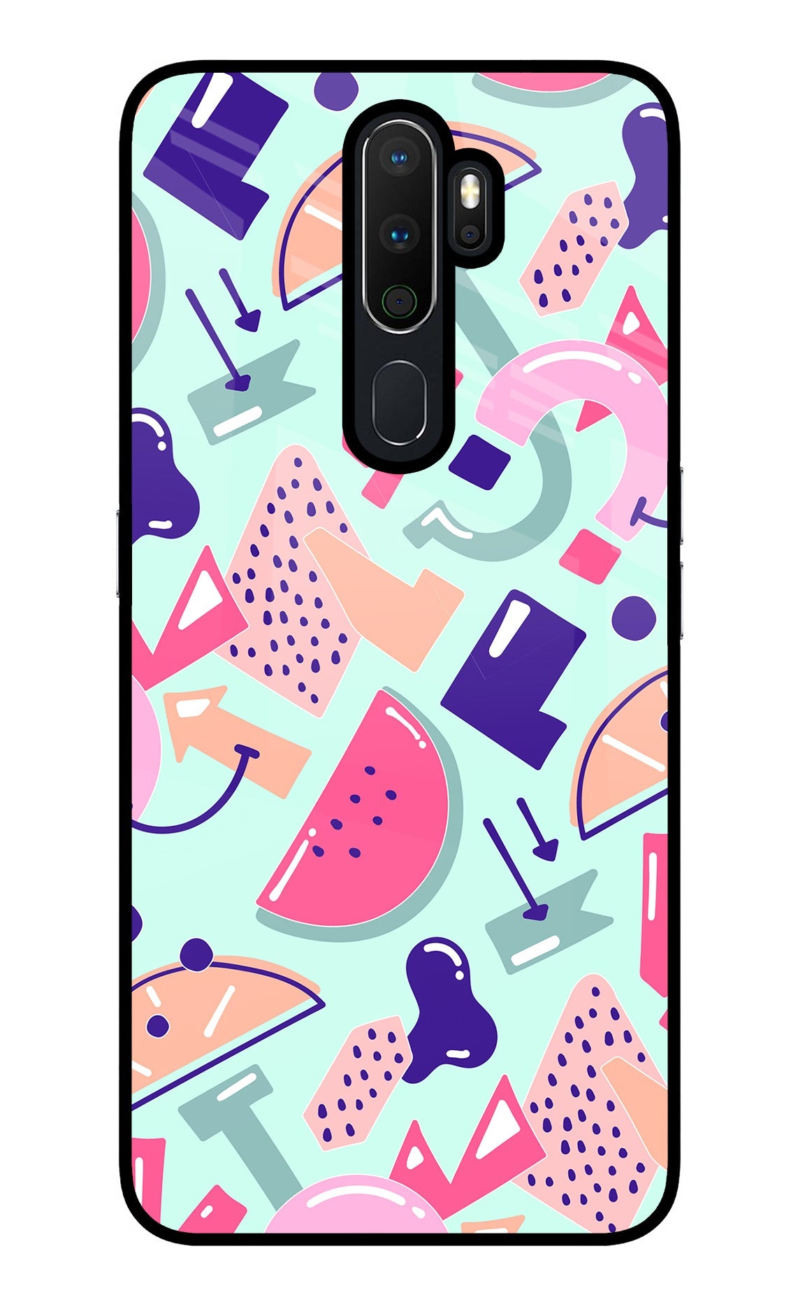 Doodle Pattern Oppo A5 2020/A9 2020 Glass Case