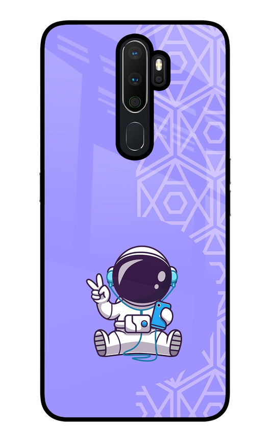 Cute Astronaut Chilling Oppo A5 2020/A9 2020 Glass Case