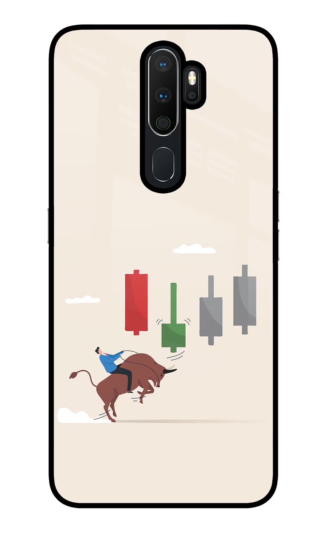 Bull Trading Momentum Oppo A5 2020/A9 2020 Glass Case Back Cover by Casekaro