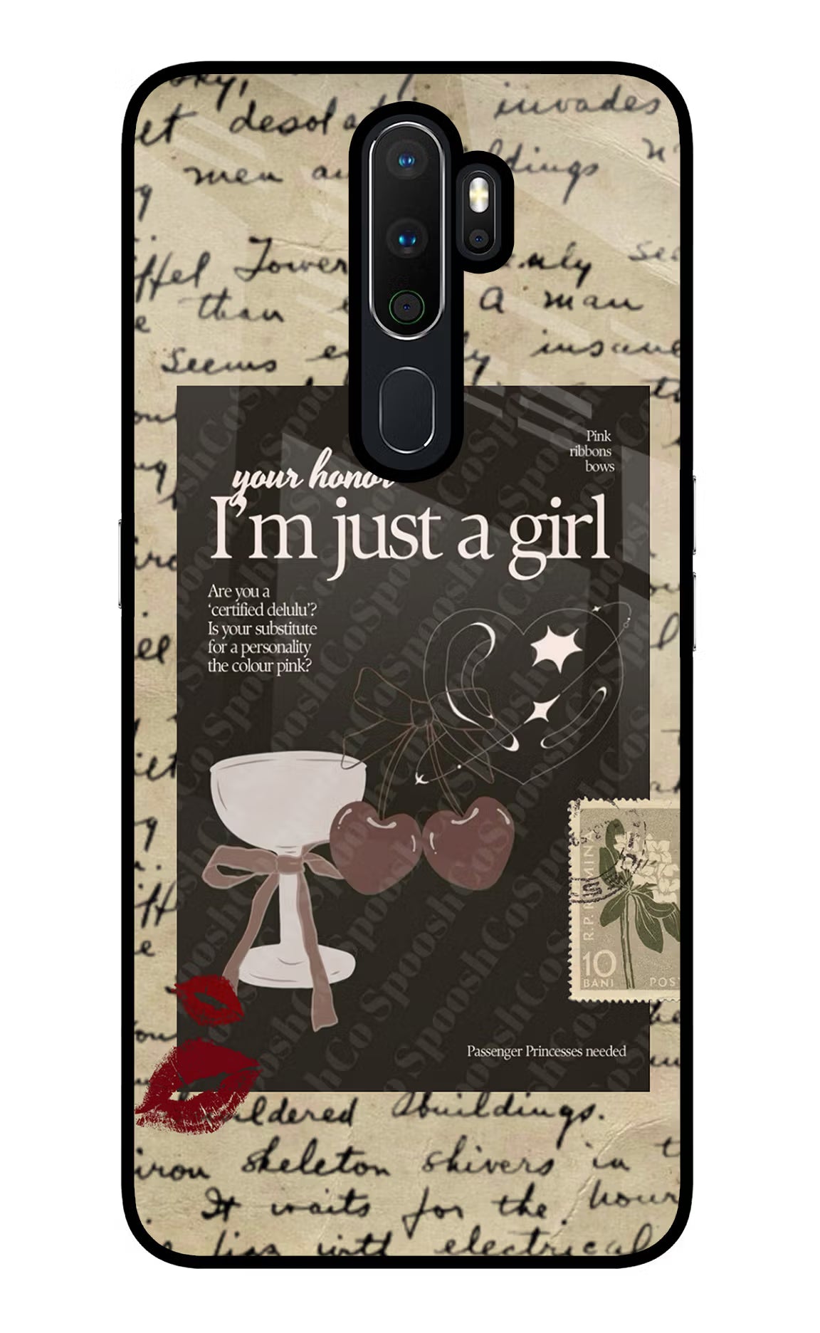 I am just a girl Oppo A5 2020/A9 2020 Glass Case Back Cover by Casekaro