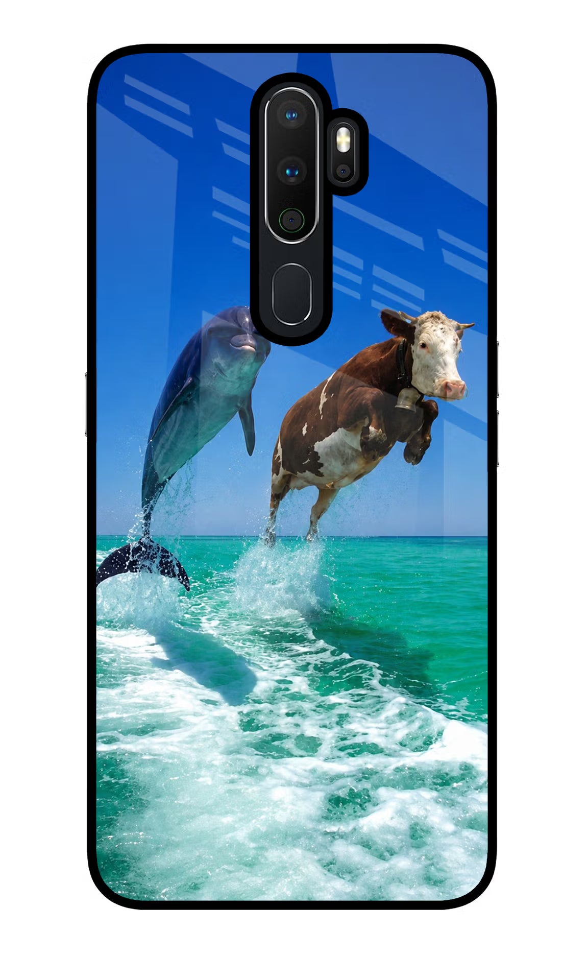 Dolphin vs Cow Oppo A5 2020/A9 2020 Glass Case