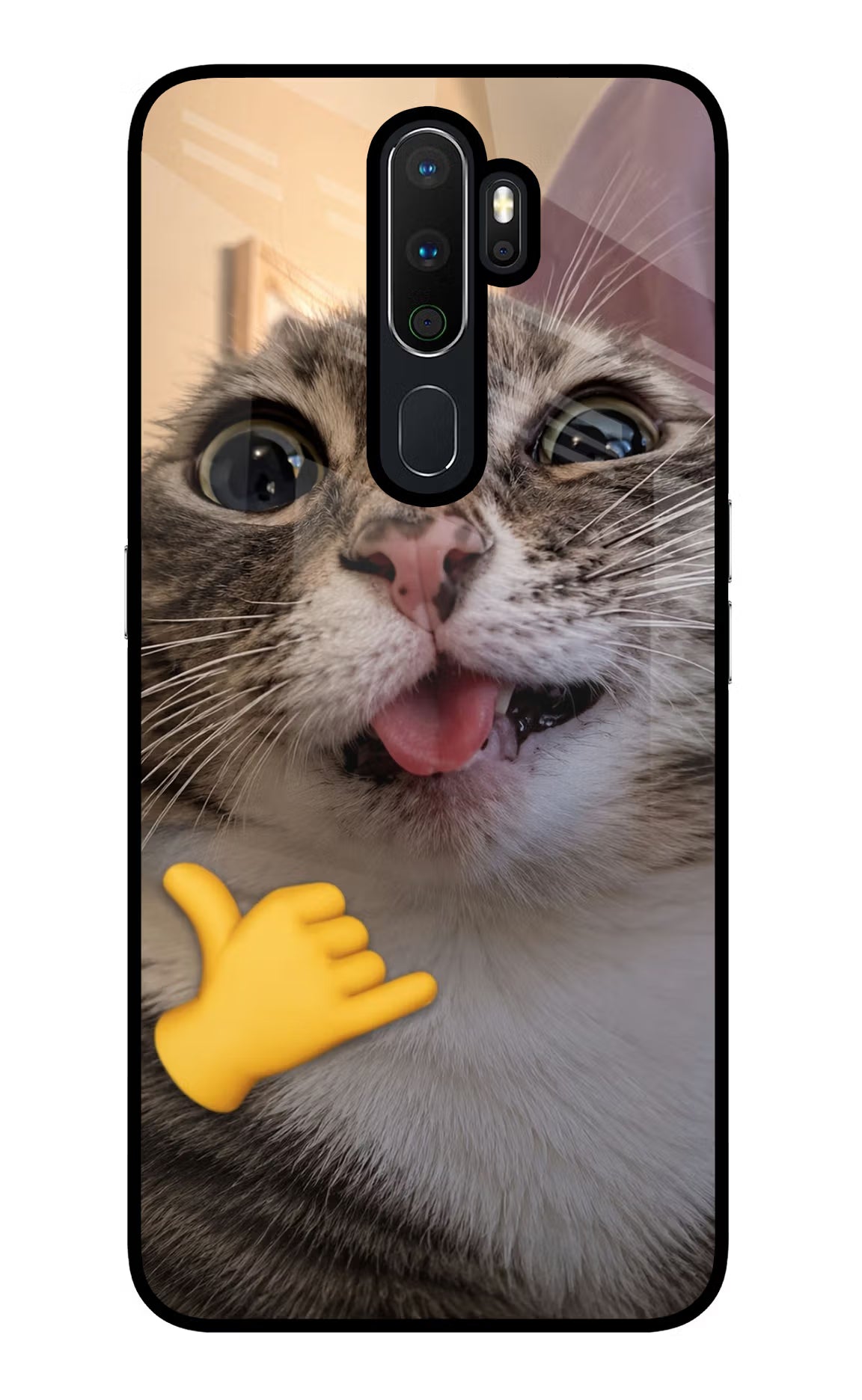 Silly Cat Call Oppo A5 2020/A9 2020 Glass Case