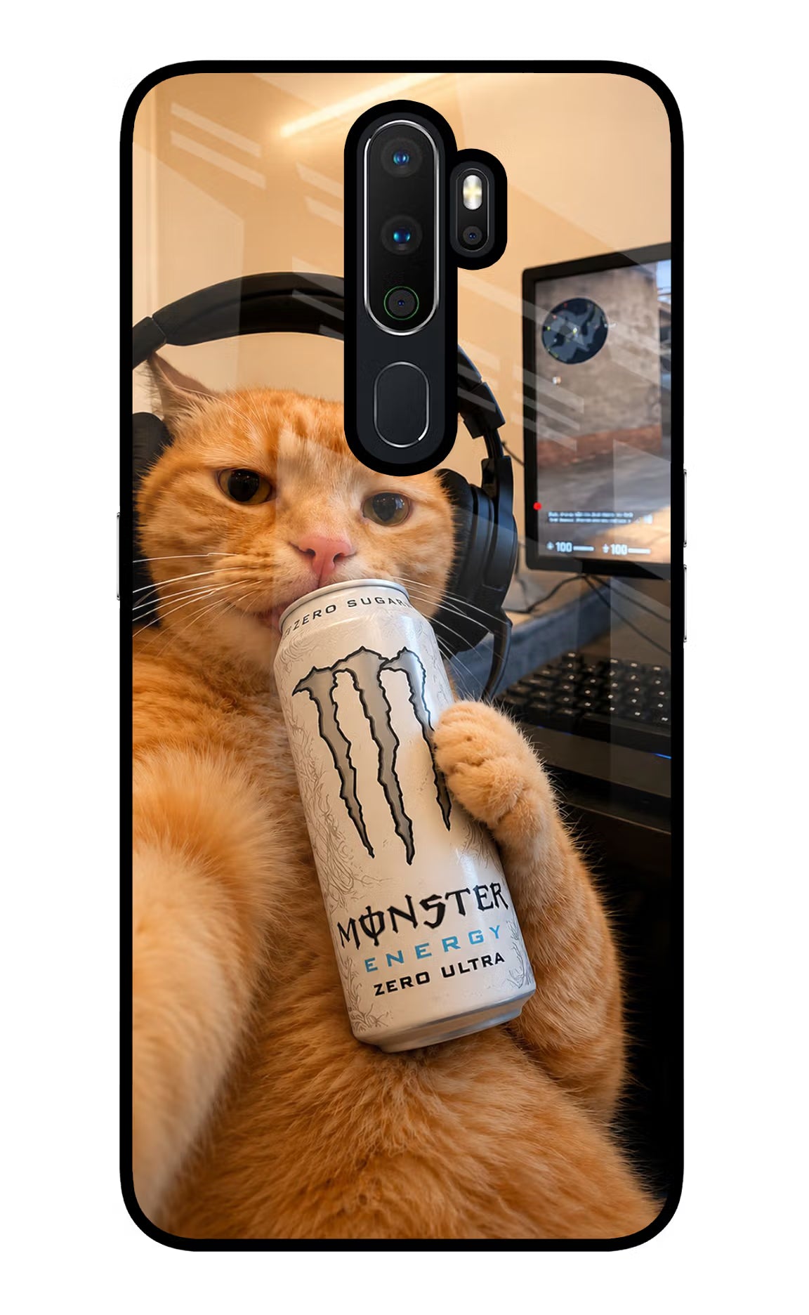 Gamer Cat Energy Oppo A5 2020/A9 2020 Glass Case