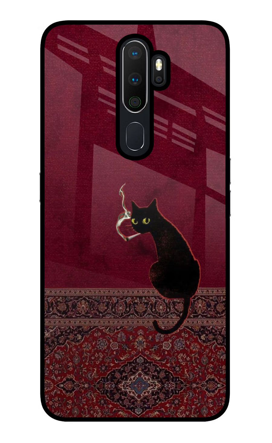 Midnight Cat Oppo A5 2020/A9 2020 Back Cover, Glass case
