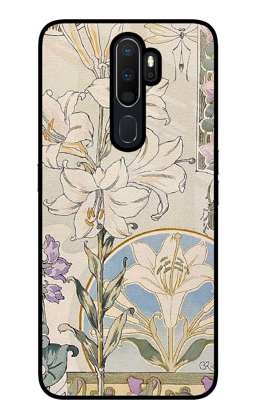 White Lily Oppo A5 2020/A9 2020 Back Cover, Glass case