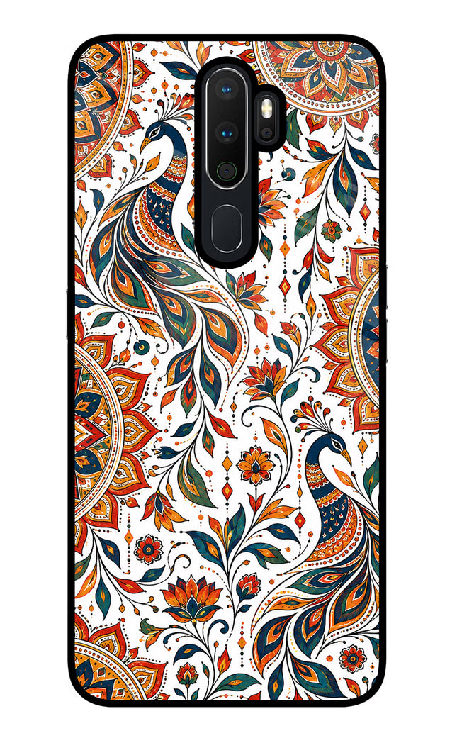 White Mayura Oppo A5 2020/A9 2020 Glass Case