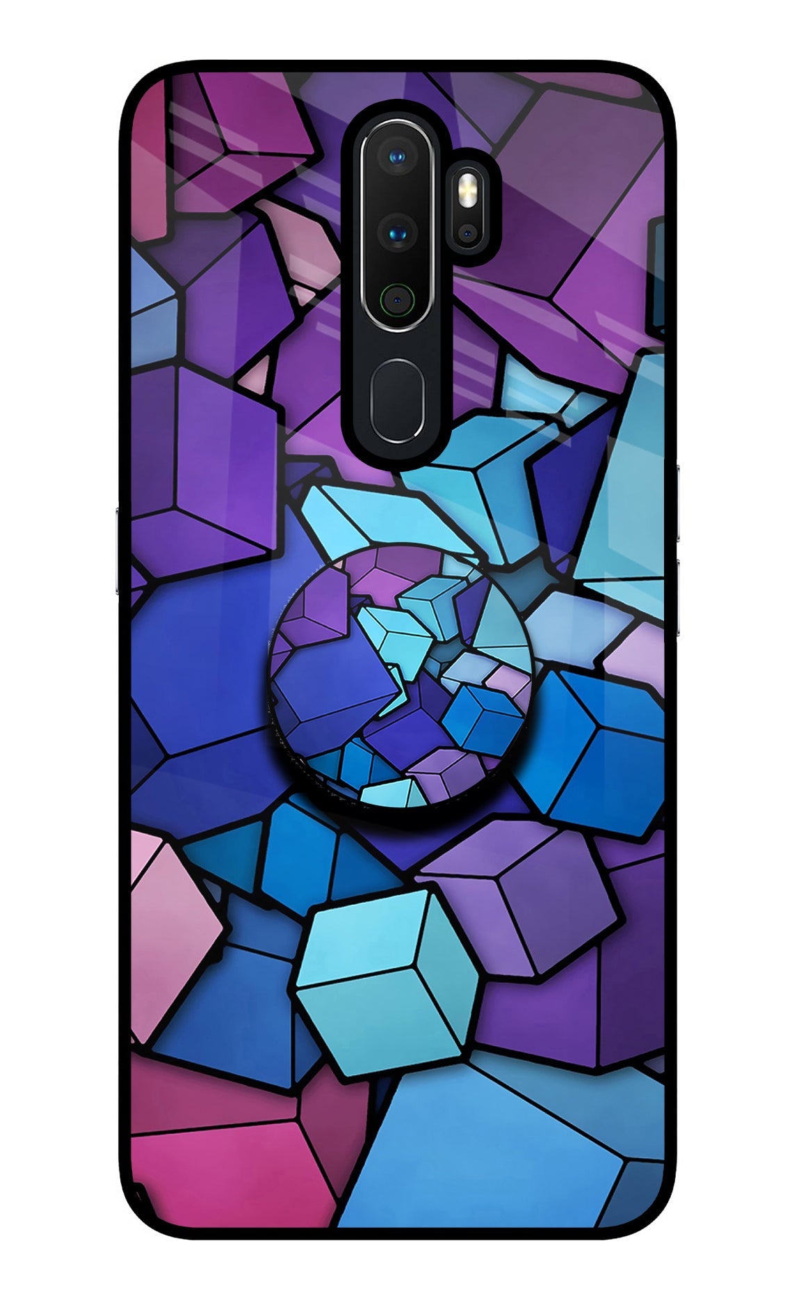 Cubic Abstract Oppo A5 2020/A9 2020 Glass Case