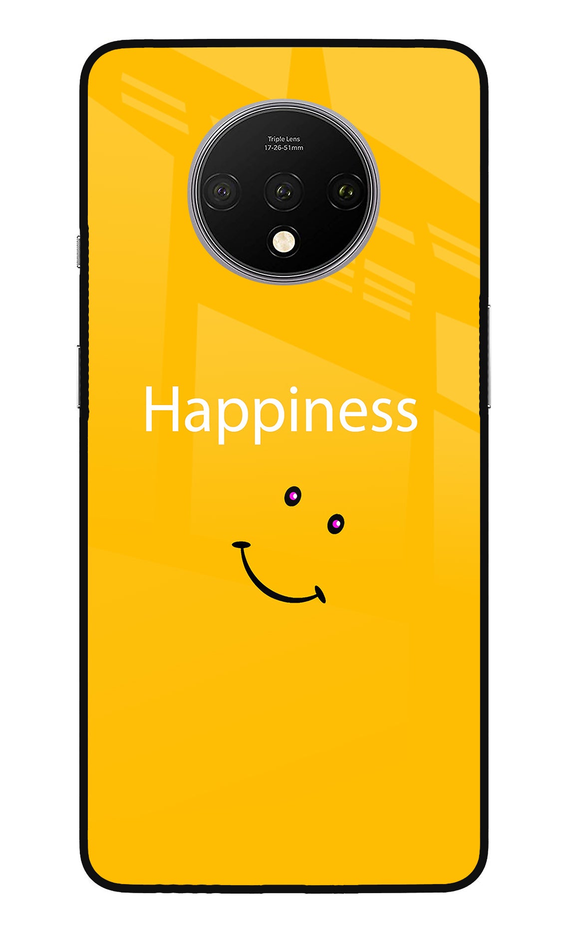 Happiness With Smiley Oneplus 7T Glass Case