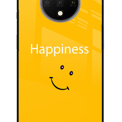 Happiness With Smiley Oneplus 7T Glass Case