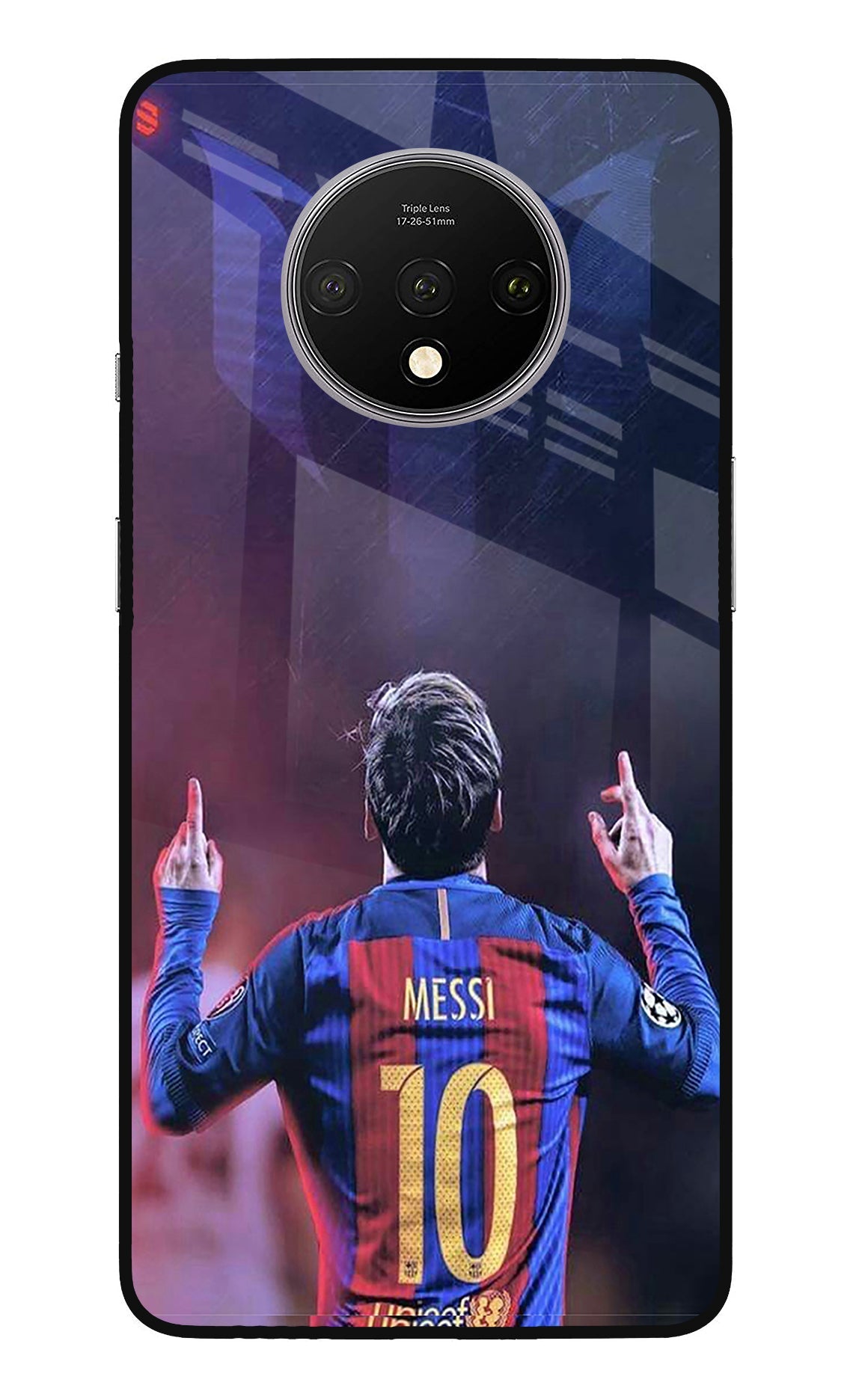 Messi Oneplus 7T Glass Case