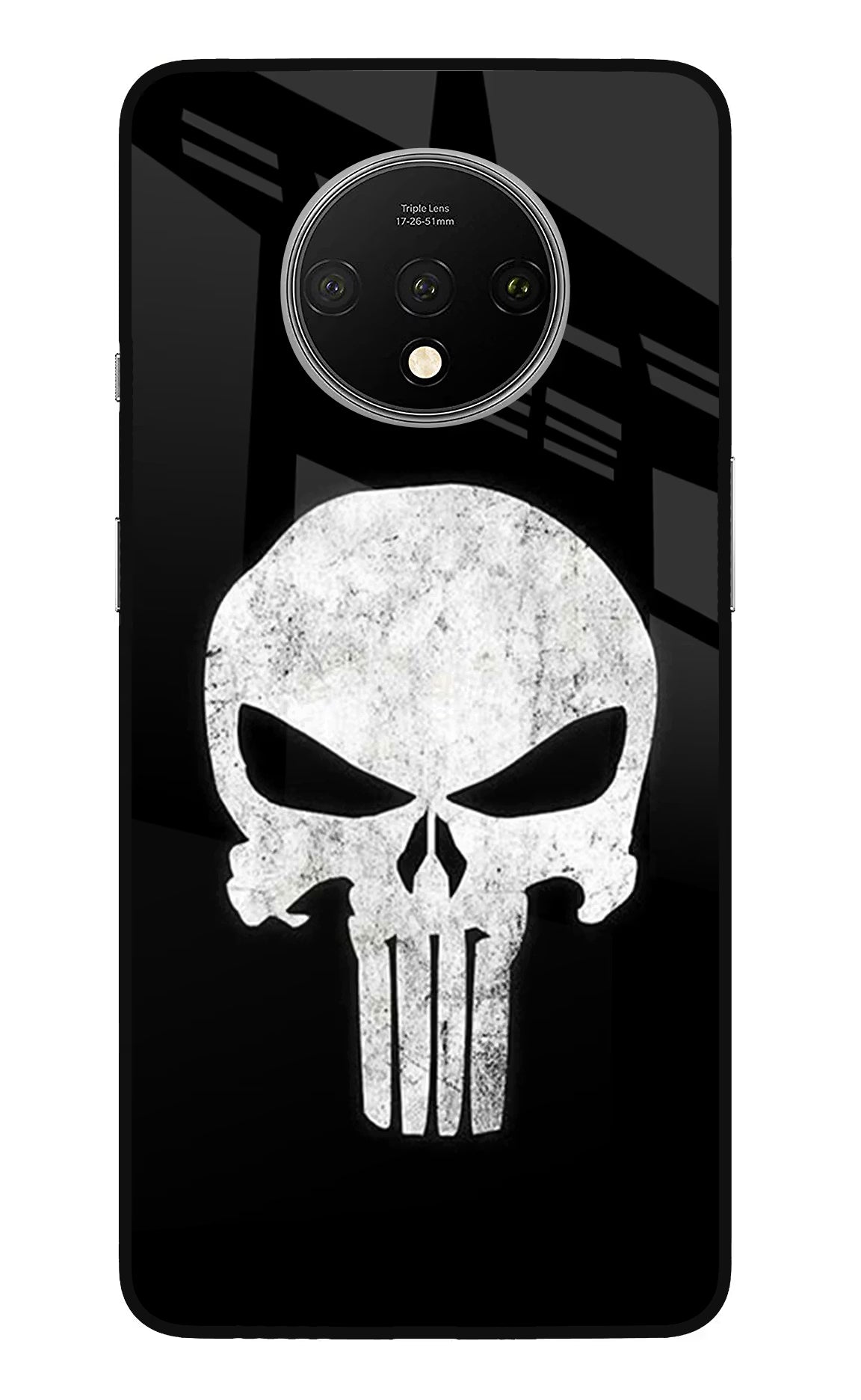 Punisher Skull Oneplus 7T Glass Case Back Cover by Casekaro