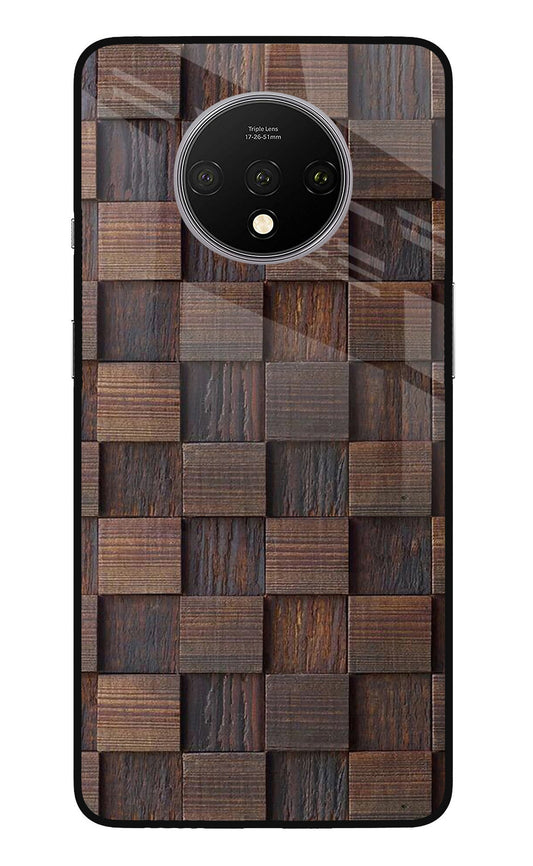 Wooden Cube Design Oneplus 7T Glass Case