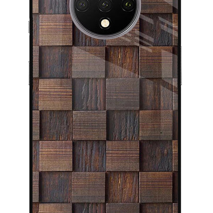 Wooden Cube Design Oneplus 7T Glass Case