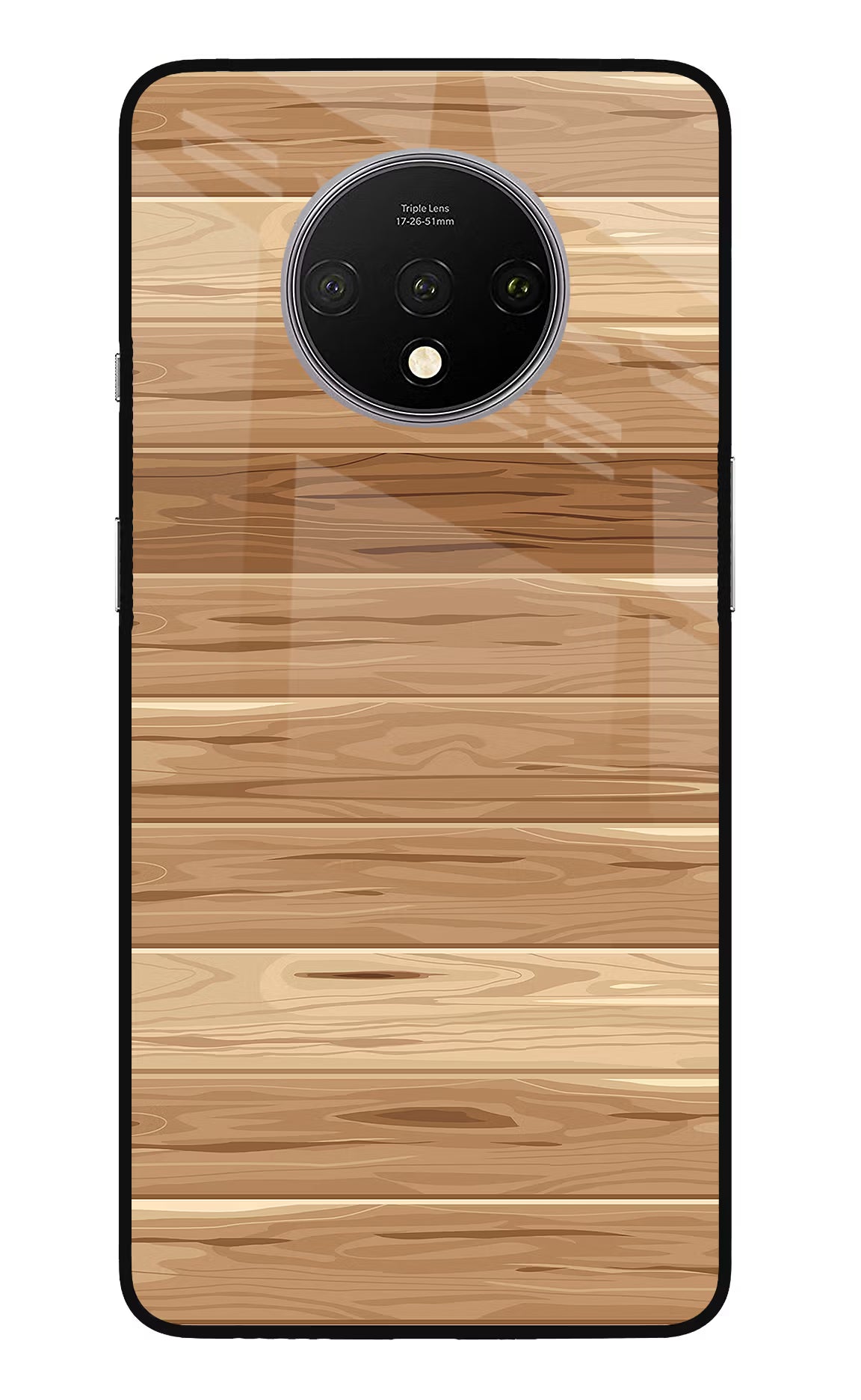 Wooden Vector Oneplus 7T Glass Case Back Cover by Casekaro