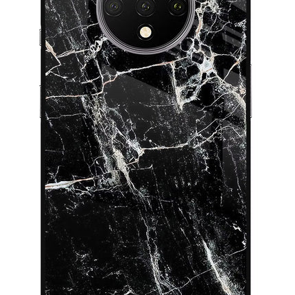 Black Marble Texture Oneplus 7T Glass Case