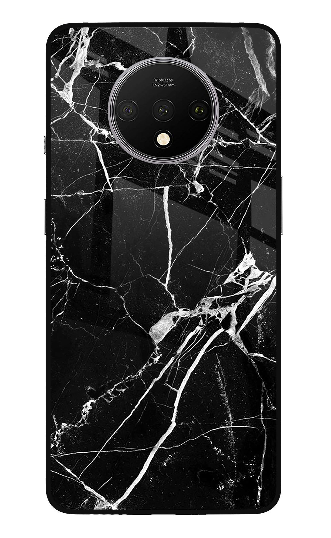 Black Marble Pattern Oneplus 7T Glass Case