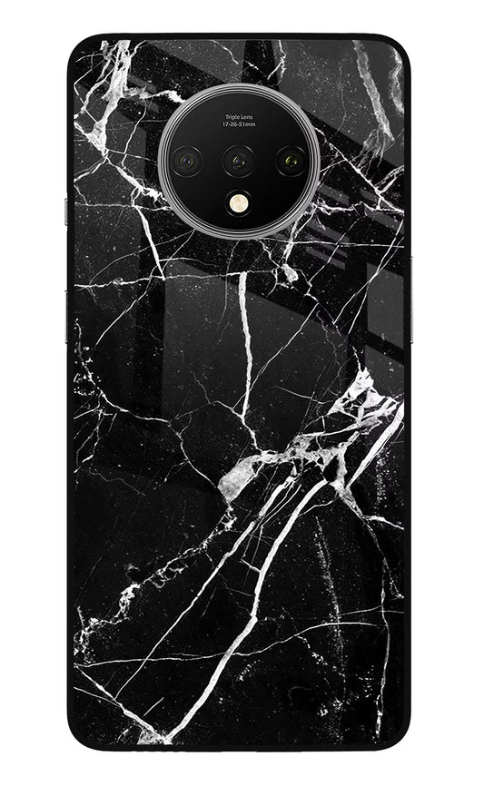 Black Marble Pattern Oneplus 7T Glass Case