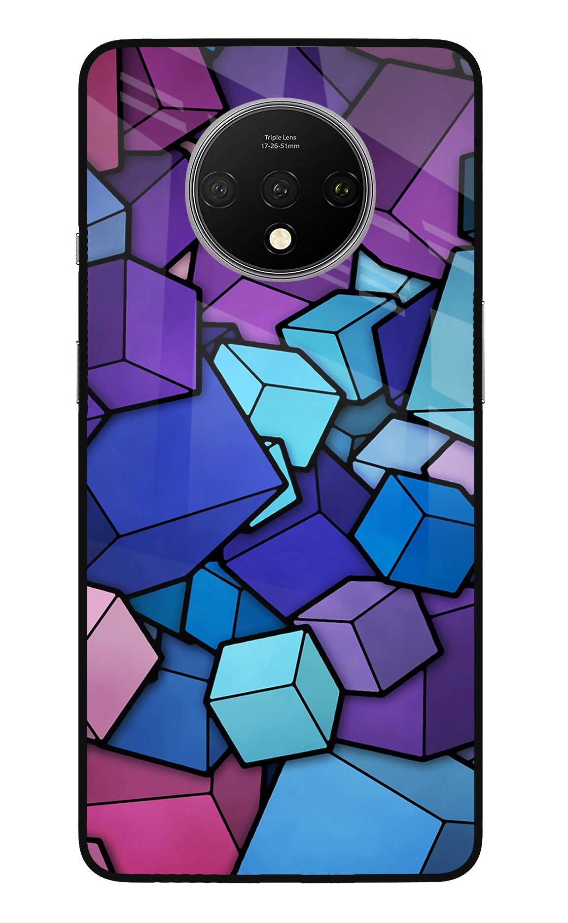 Cubic Abstract Oneplus 7T Glass Case