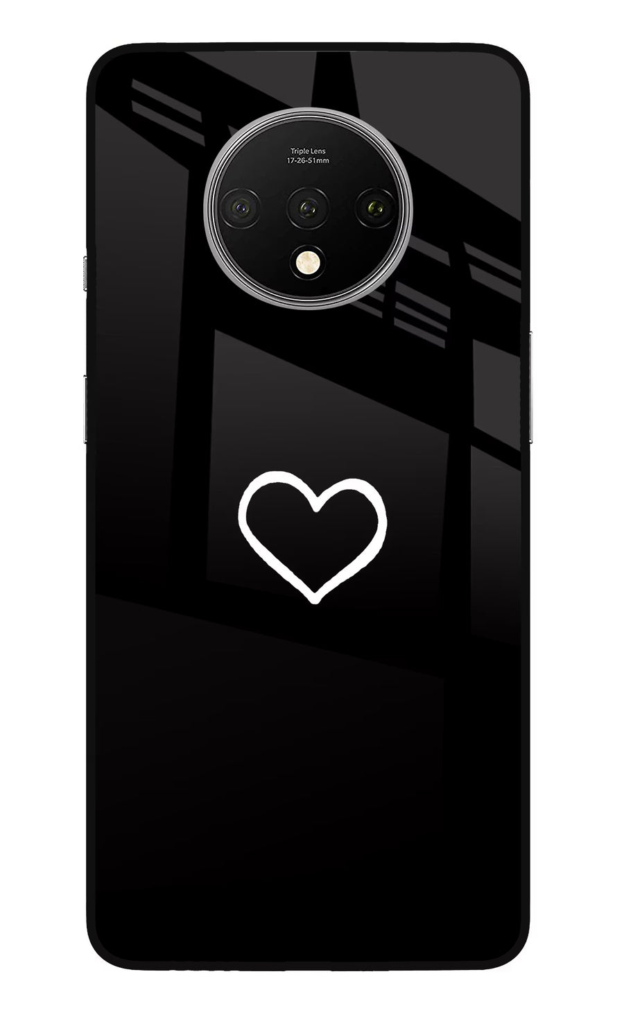 Heart Oneplus 7T Back Cover, Glass case