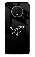 Paper Plane White Oneplus 7T Glass Case
