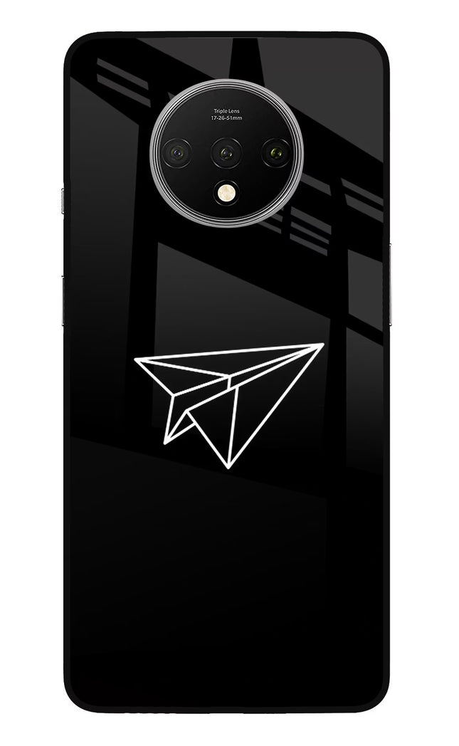 Paper Plane White Oneplus 7T Glass Case