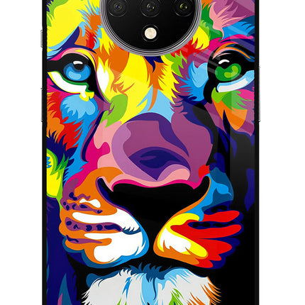 Lion Oneplus 7T Glass Case