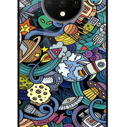 Space Abstract Oneplus 7T Glass Case