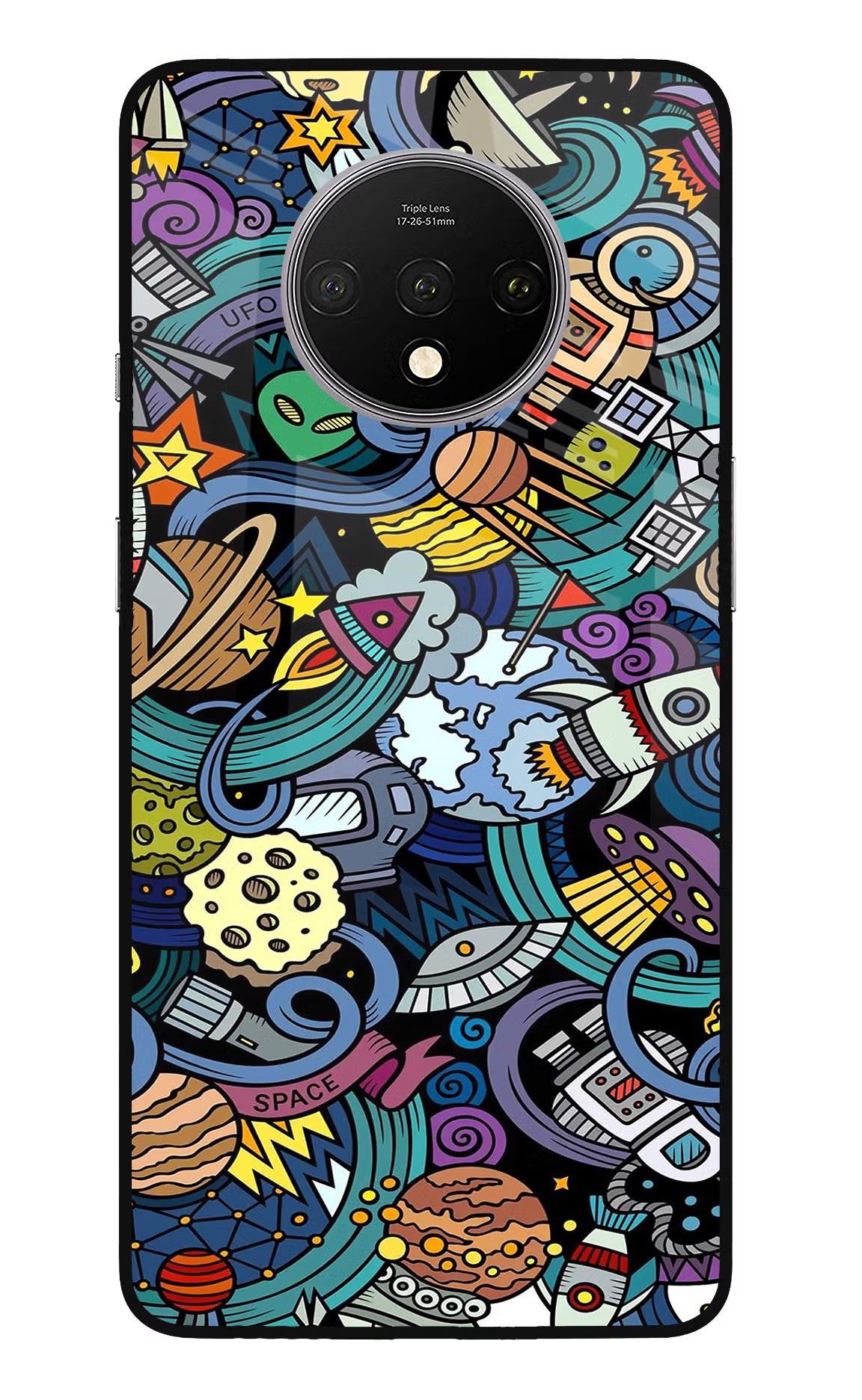 Space Abstract Oneplus 7T Glass Case