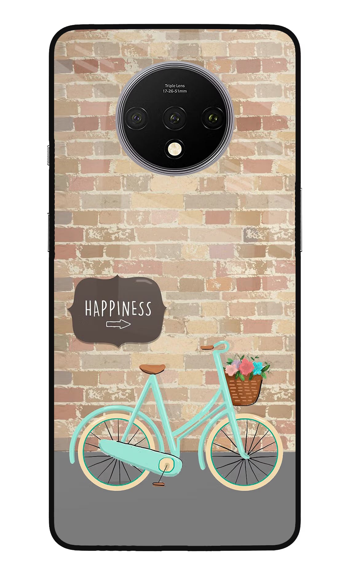 Happiness Artwork Oneplus 7T Glass Case Back Cover by Casekaro