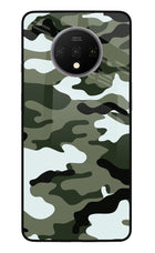 Camouflage Oneplus 7T Glass Case Back Cover by Casekaro
