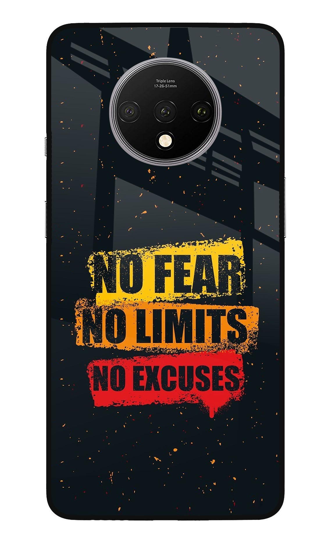 No Fear No Limits No Excuse Oneplus 7T Glass Case