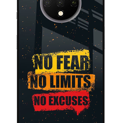 No Fear No Limits No Excuse Oneplus 7T Glass Case