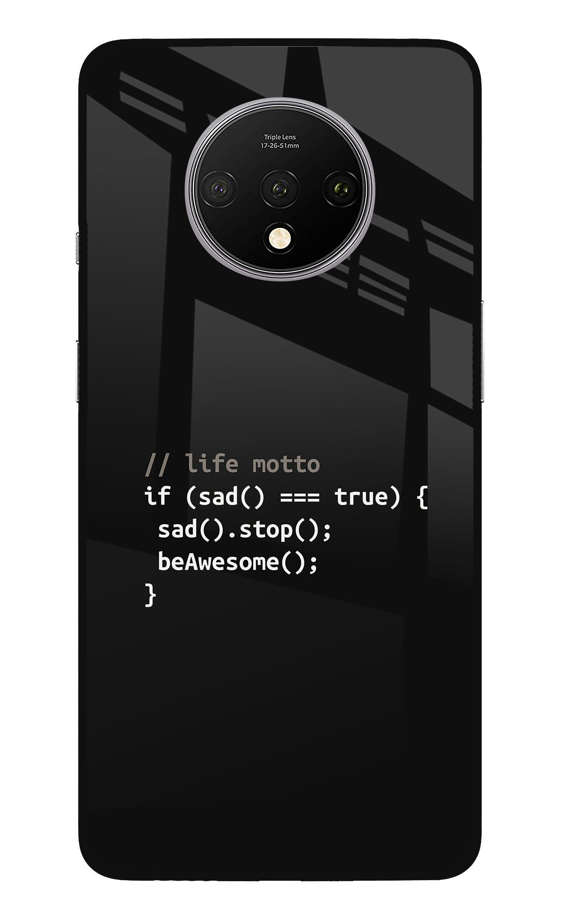 Life Motto Code Oneplus 7T Back Cover