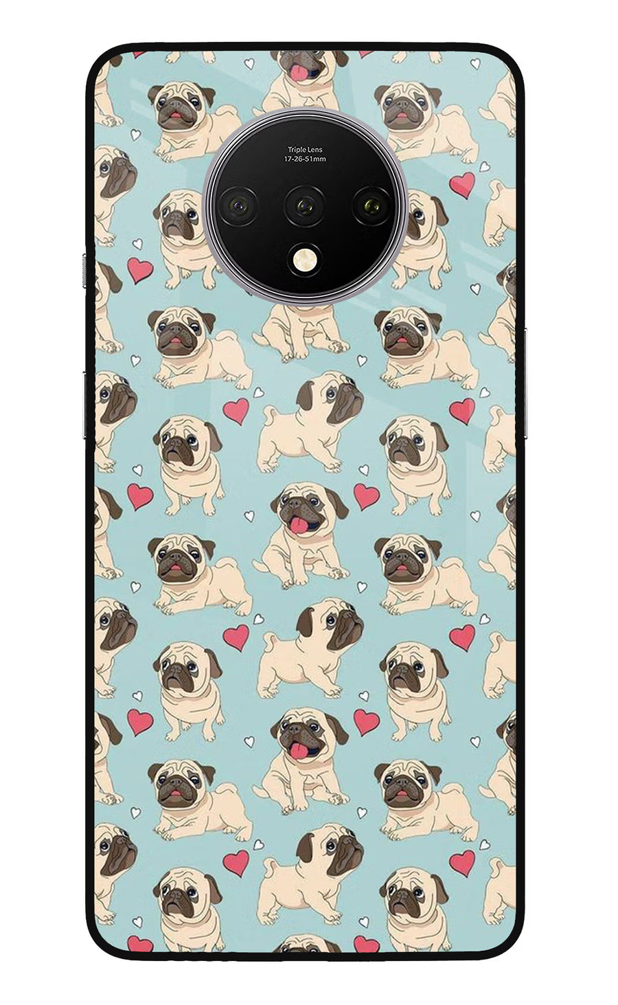 Pug Dog Oneplus 7T Back Cover, Glass case