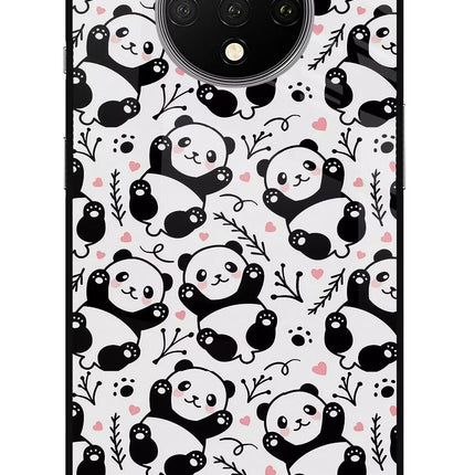 Cute Panda Oneplus 7T Glass Case