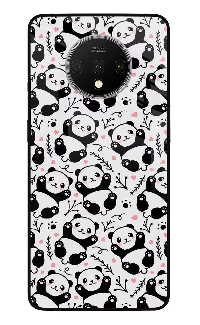 Cute Panda Oneplus 7T Glass Case