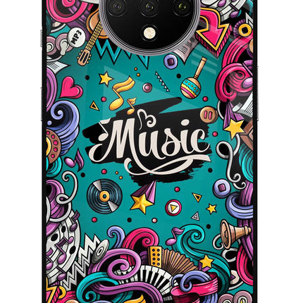 Music Graffiti Oneplus 7T Glass Case