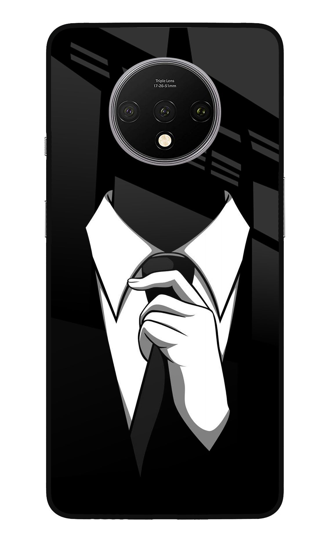 Black Tie Oneplus 7T Glass Case