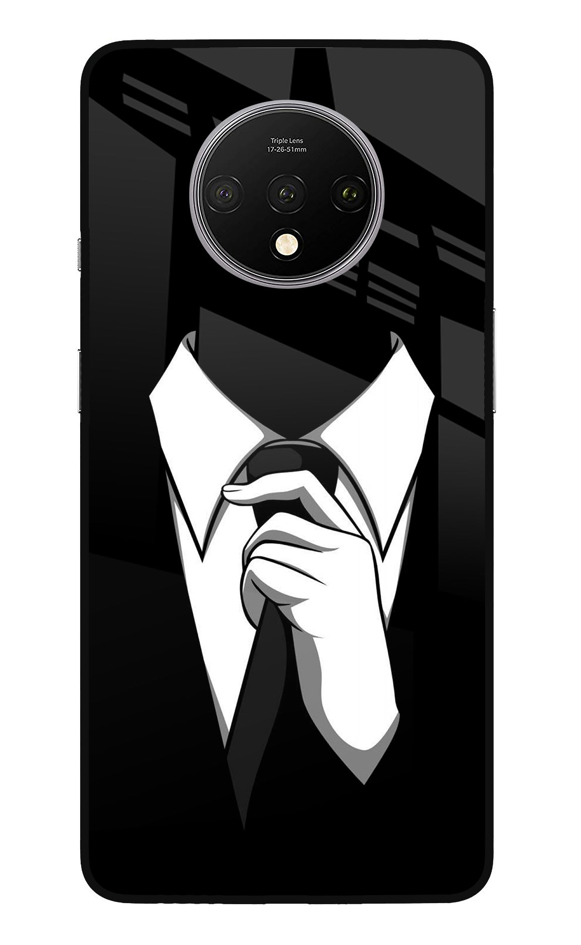 Black Tie Oneplus 7T Back Cover