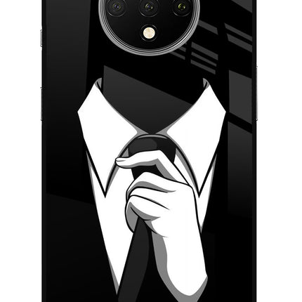 Black Tie Oneplus 7T Glass Case