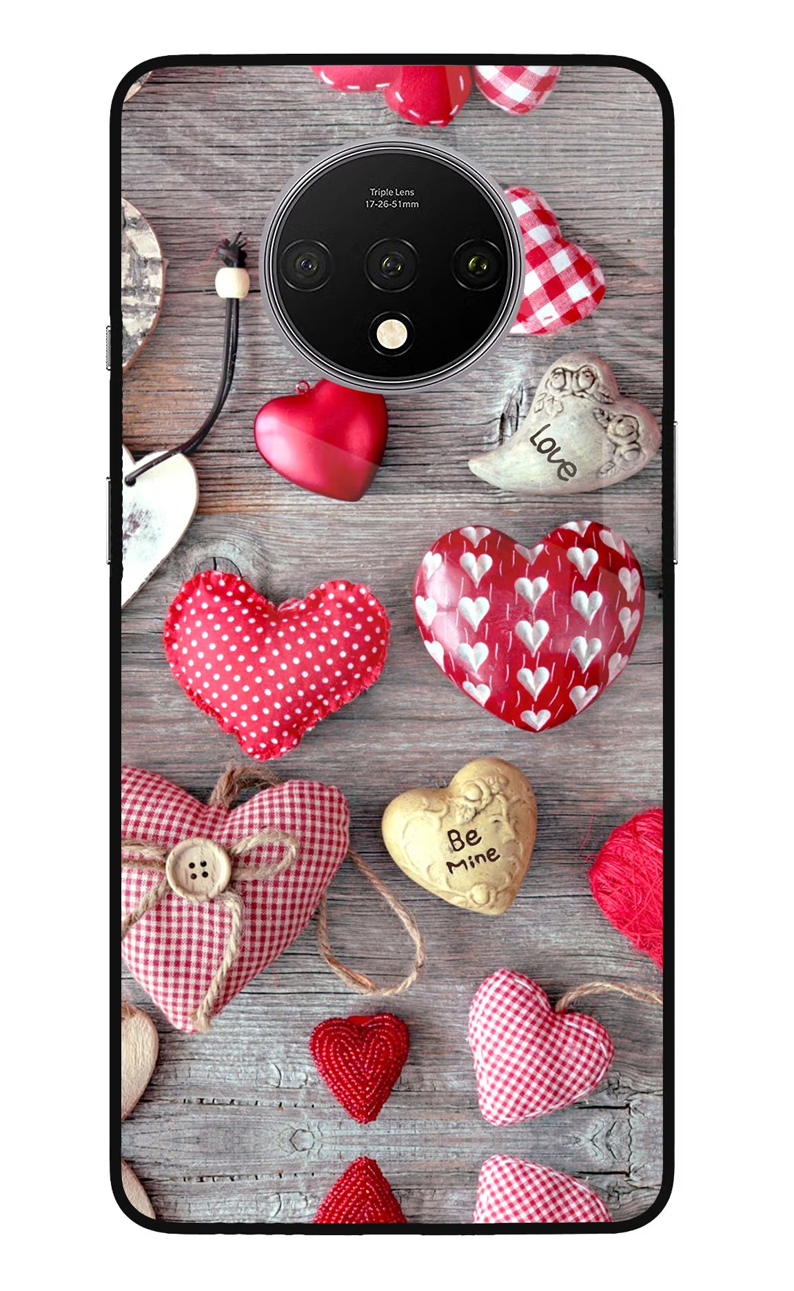 Love Wallpaper Oneplus 7T Glass Case Back Cover by Casekaro